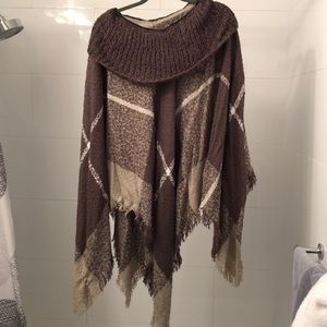Cowl neck poncho